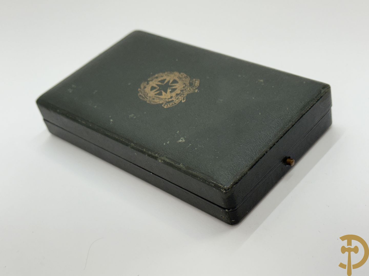 Groot ereteken in schrijn Ordine al Merito della Repubblica Italia Commendatore - met groen/rood lint