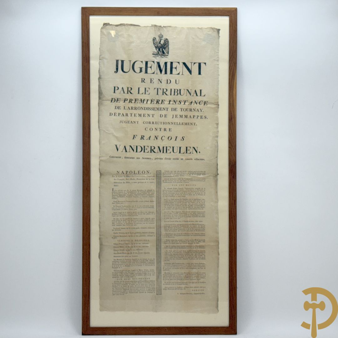 Antiek document uit de Empire periode 