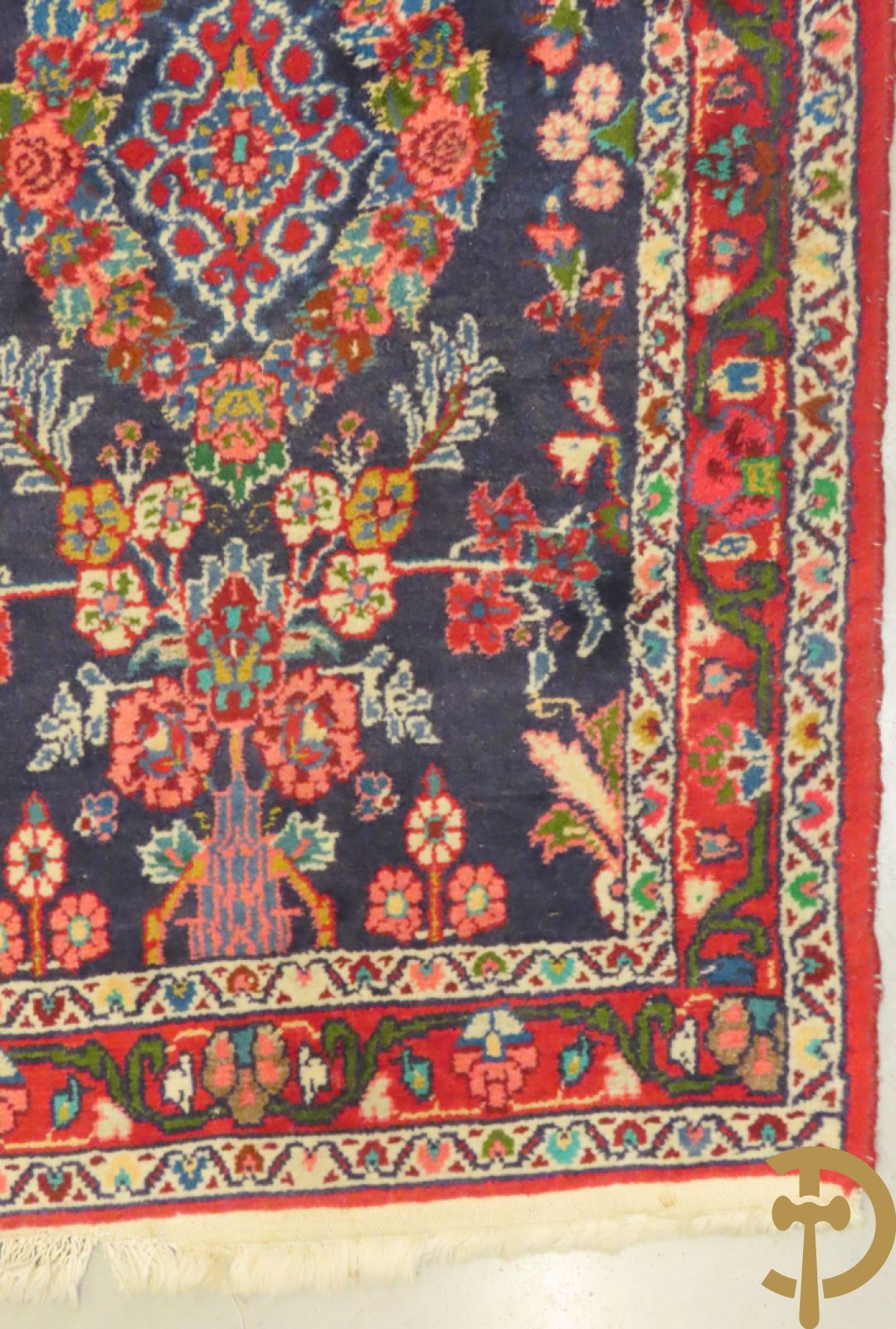 Vier Perzische kleine oosterse handgeknoopte tapijten w.o. 1 Bidjar en 3 Hamadan