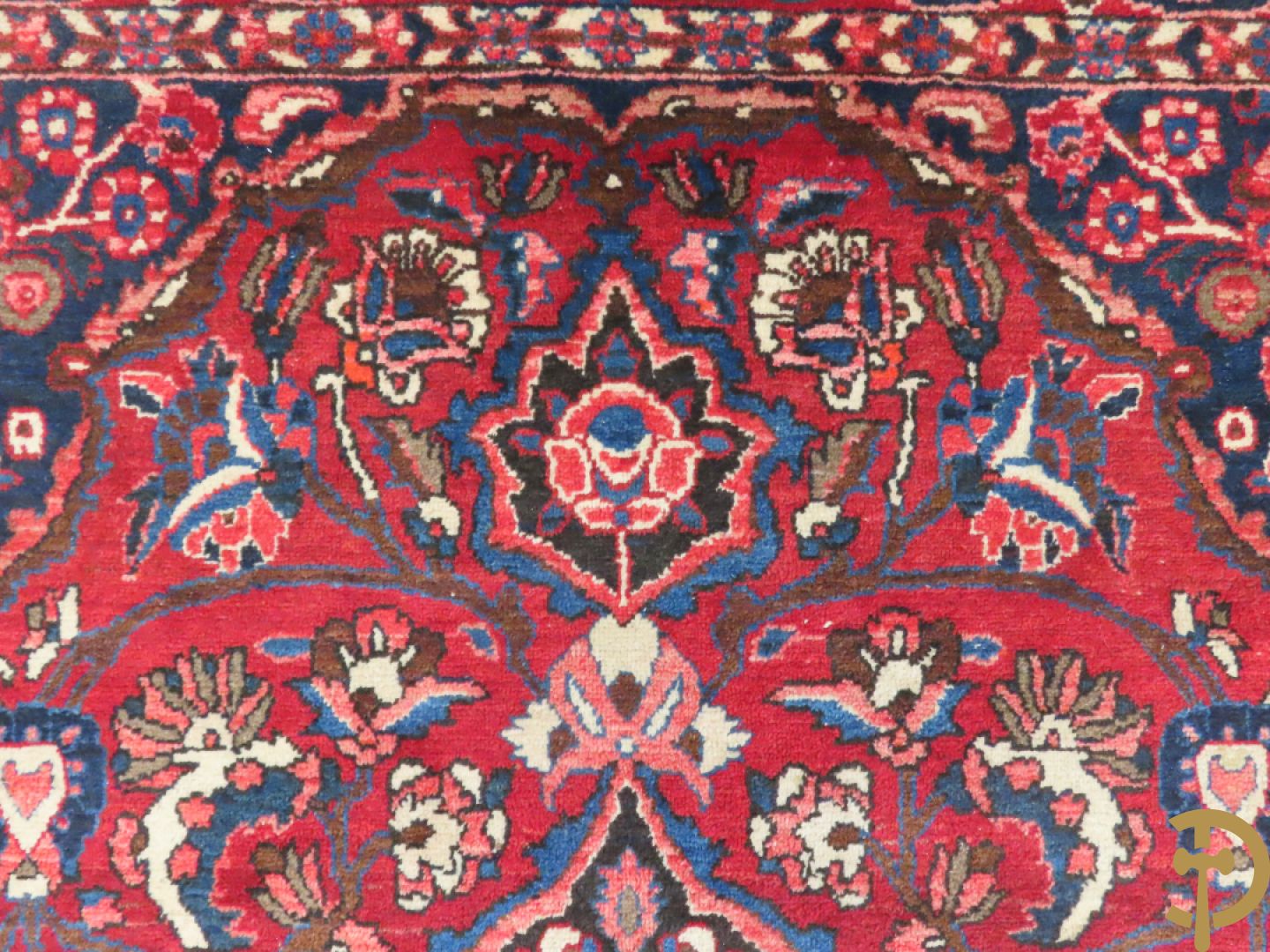 Oosters handgeknoopt tapijt met bloemenpatronen, Saman