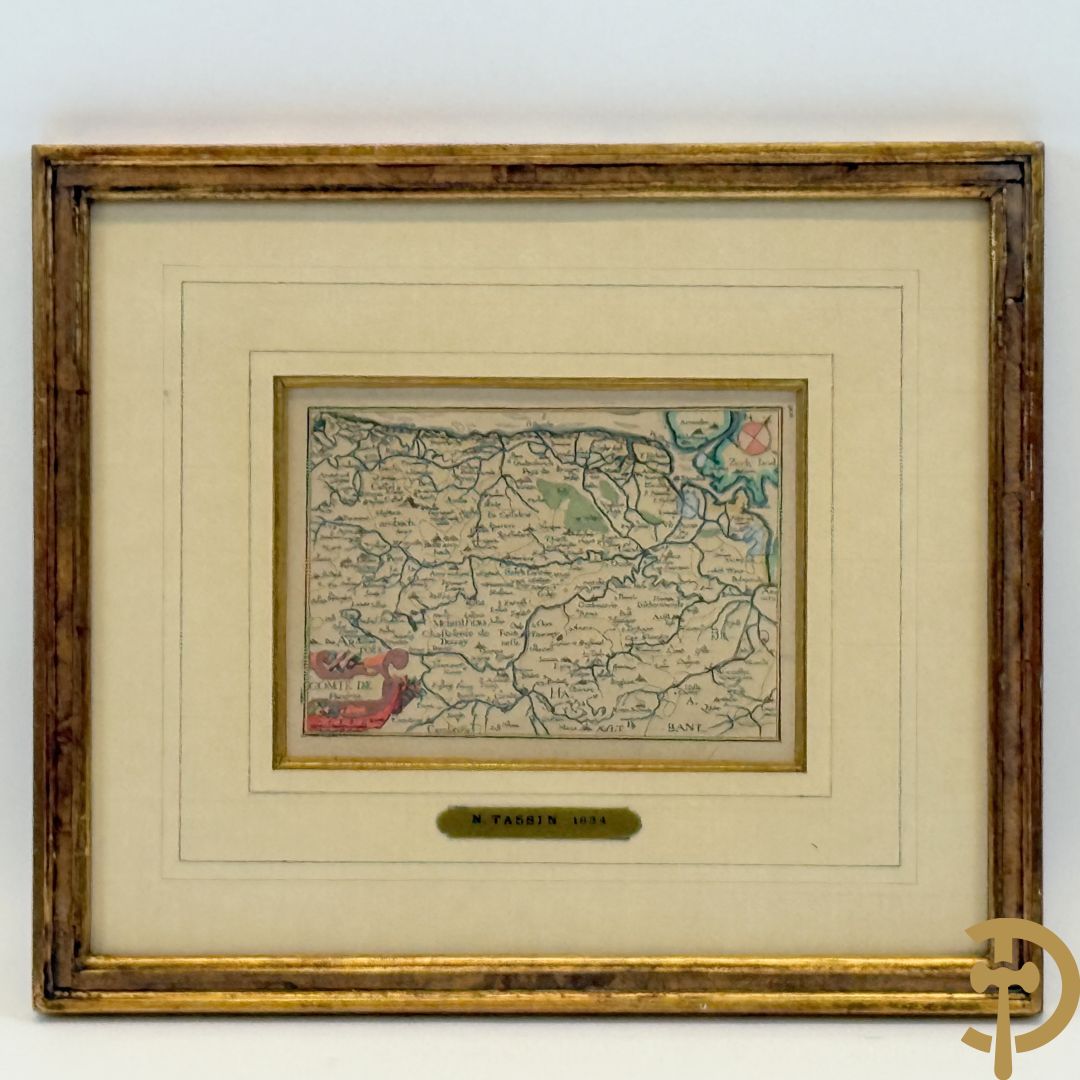 Oude ingekleurde kaart 