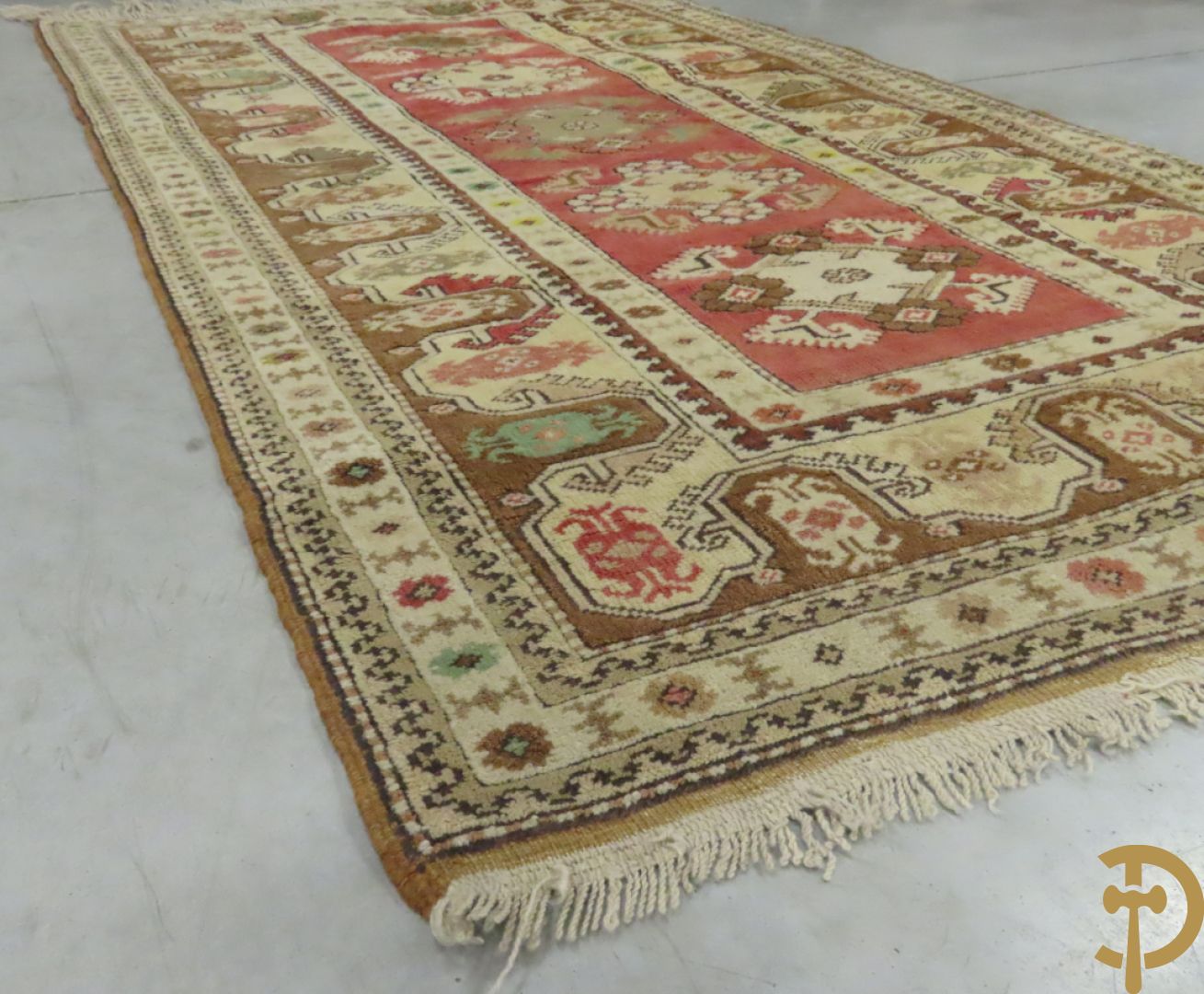 Turkse handgeknoopte Hamadan + oosters handgeknoopt tapijt met dierenmotieven