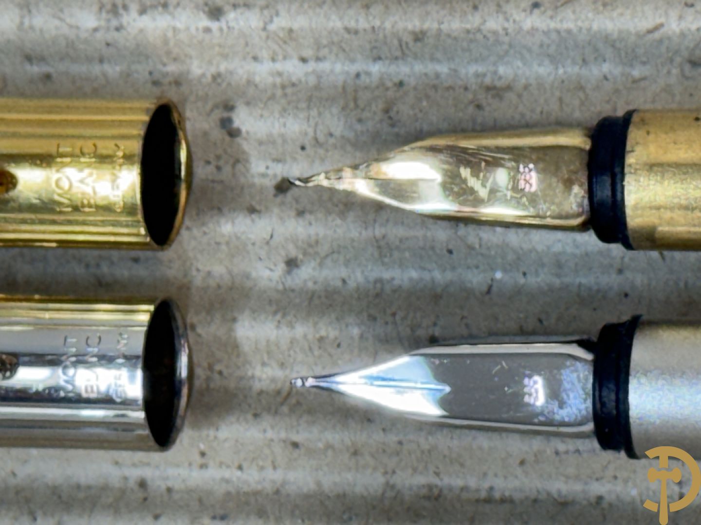 Vergulde en verzilverde vulpen Mont blanc, met gemerkte pen