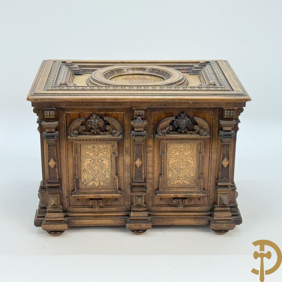 Houten gemarketteerd schatkistje