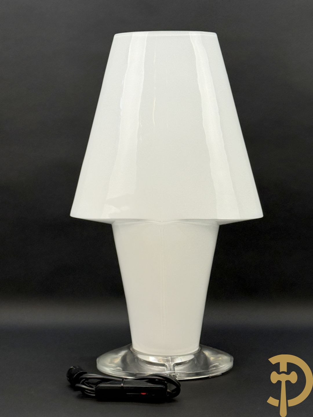 Design melkglazen lampadaire, AV Mazzega XL