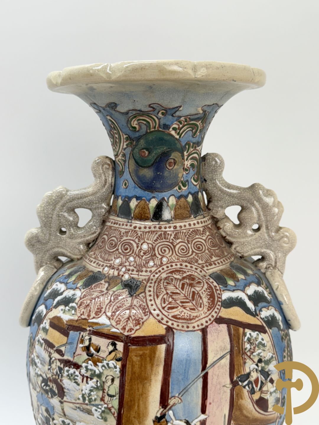 Paar Satsumat vazen met krijgertaferelen