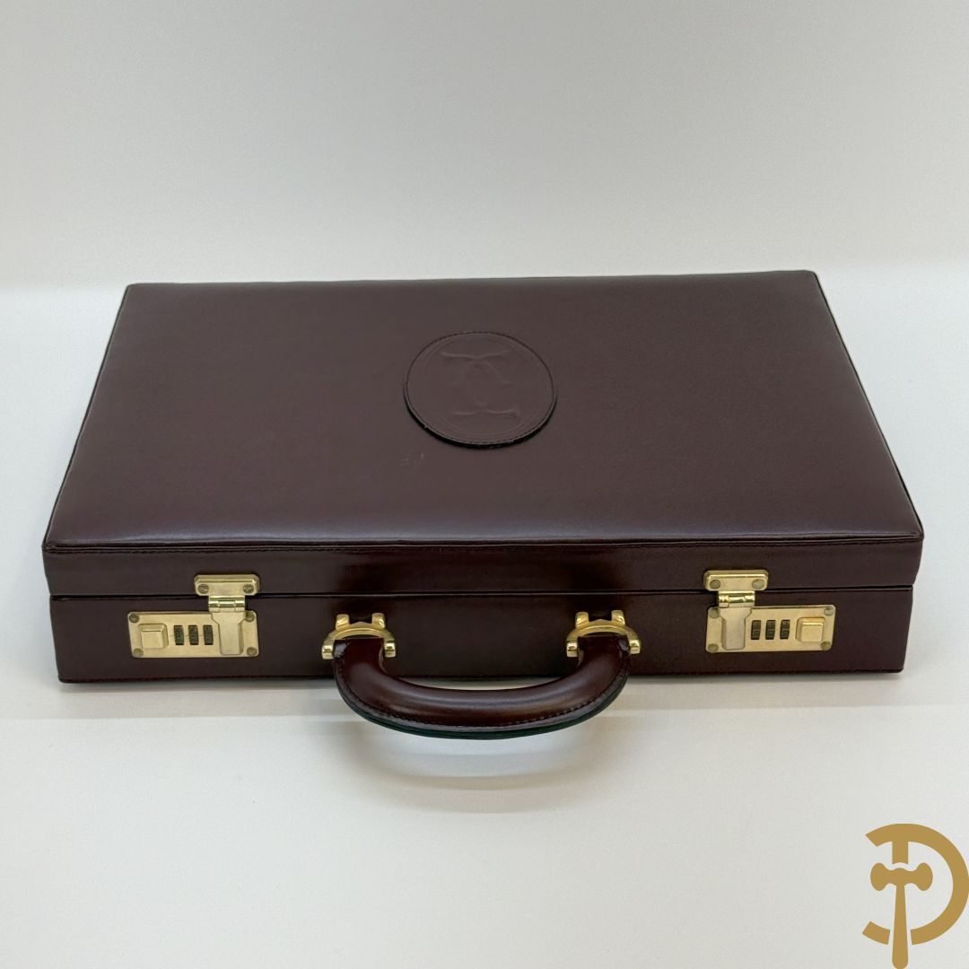 Bordeaux lederen aktentas Cartier + handtas Cartier