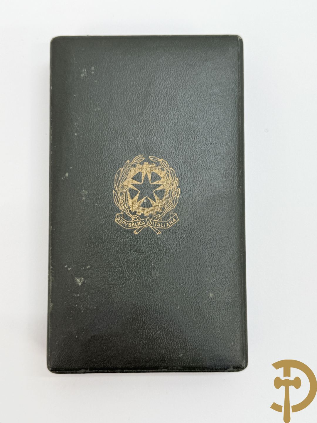 Groot ereteken in schrijn Ordine al Merito della Repubblica Italia Commendatore - met groen/rood lint