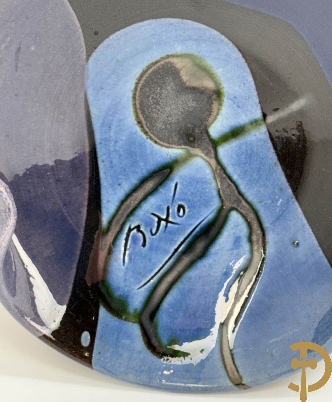 Vijf keramieken schaaltjes, expressionistische stijl, BUXO getekend