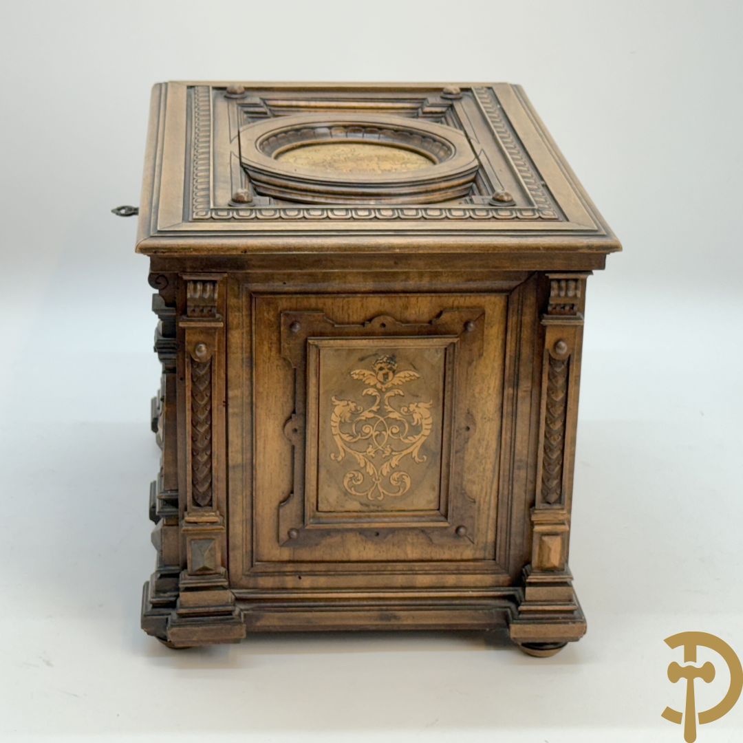 Houten gemarketteerd schatkistje