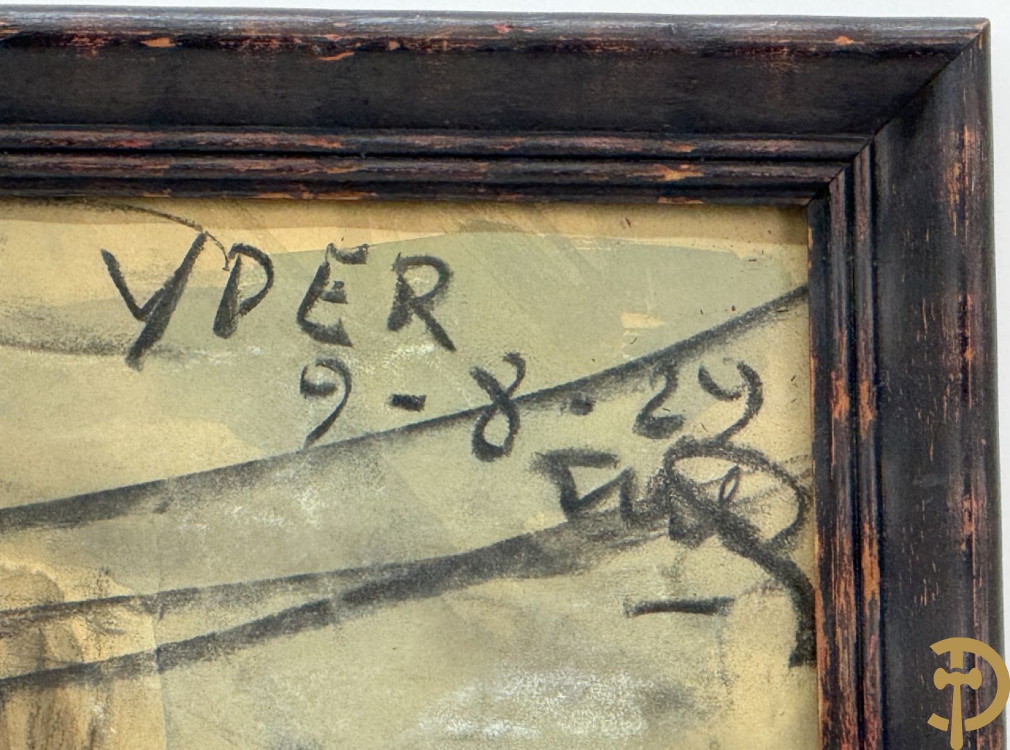 Onleesbaar getekend met monogram rechts boven Yper 9-8-29 