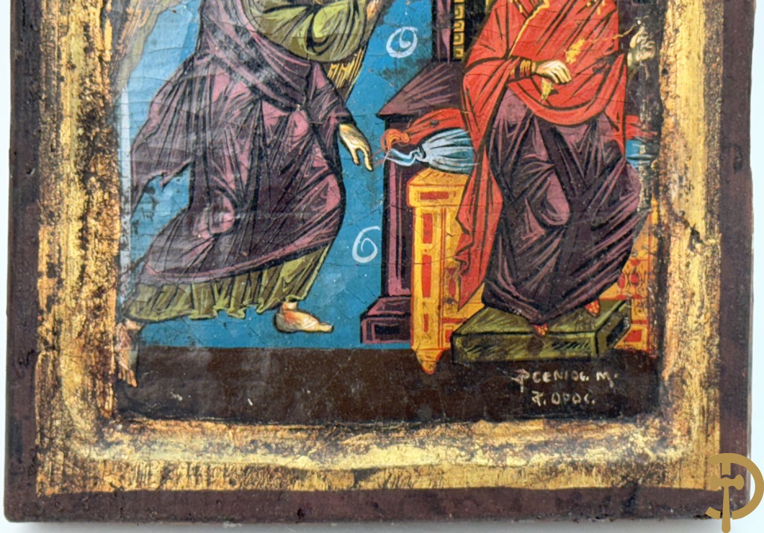 Ikoon met voorstelling van Madonna met kind + ikoon met voorstelling van engel Gabriël