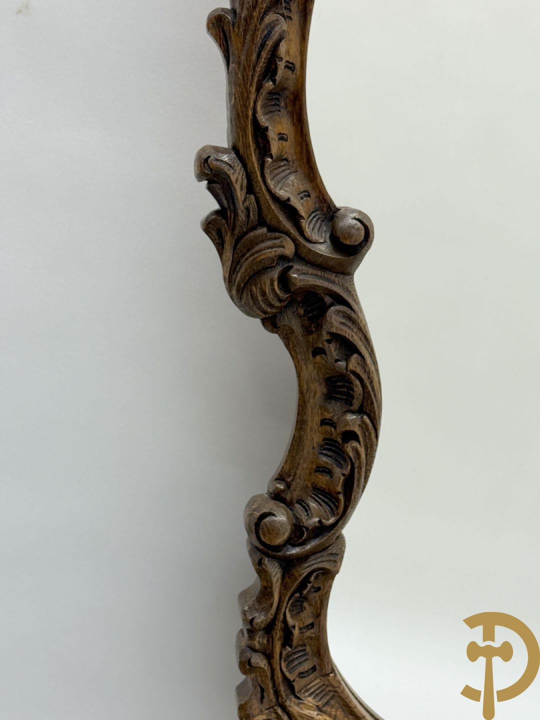 Eiken Louis XV spiegel met rocailles bezet