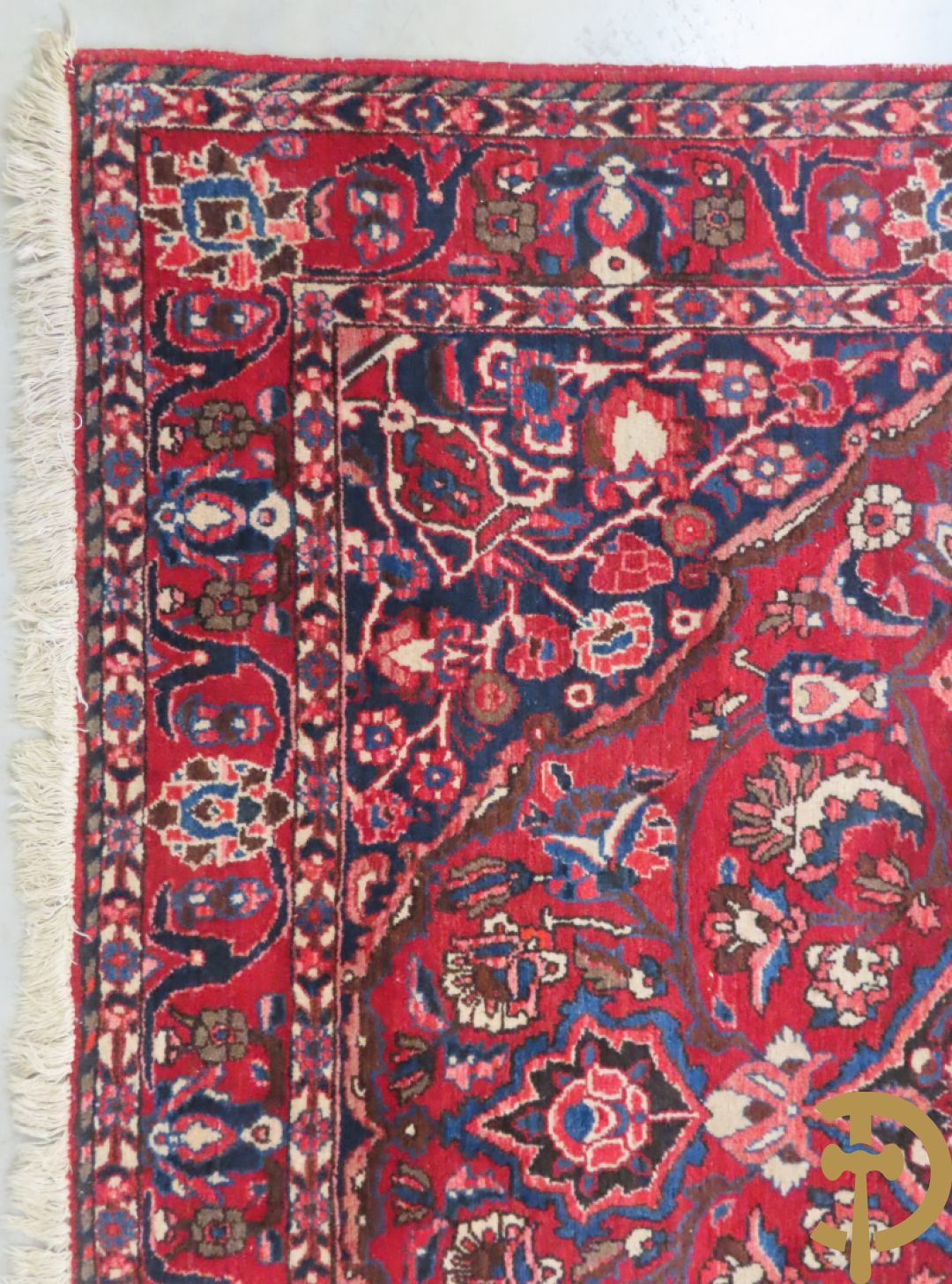 Oosters handgeknoopt tapijt met bloemenpatronen, Saman