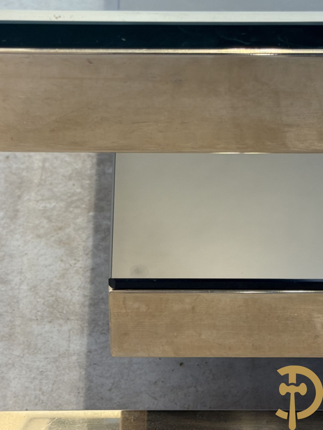 Koperen Belgochrome salontafel, G-form