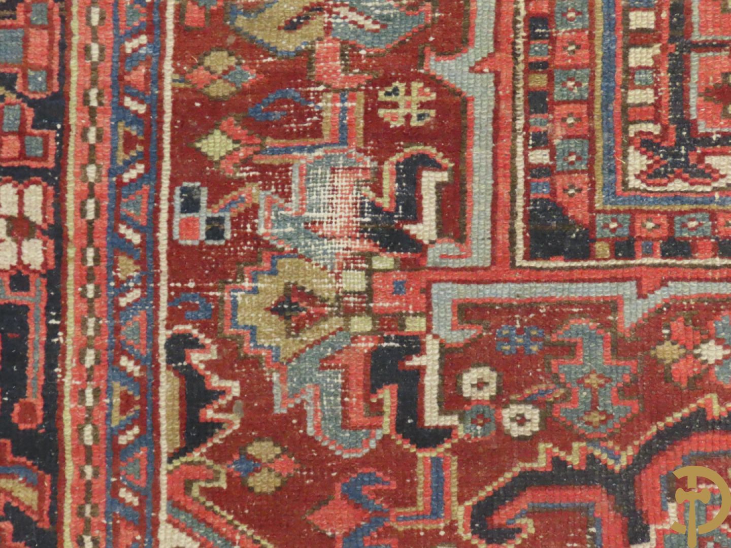 Antiek oosters handgeknoopt tapijt Heriz