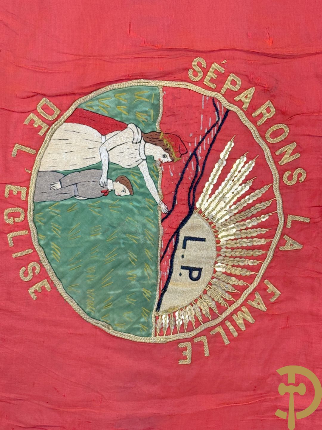 Franse vaandel Federation du Nord des Groupes de la Libre Pensée Ouvrière et d