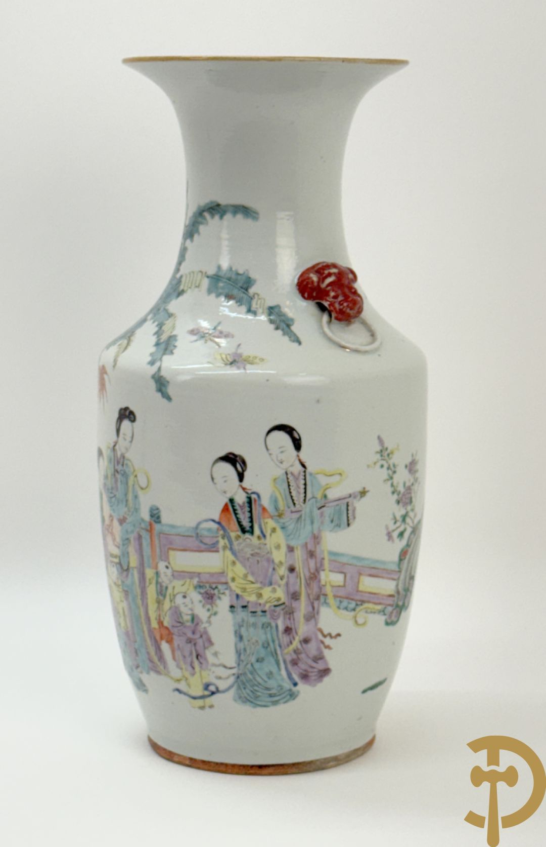 Chinese porseleinen vaas met decor van geisha