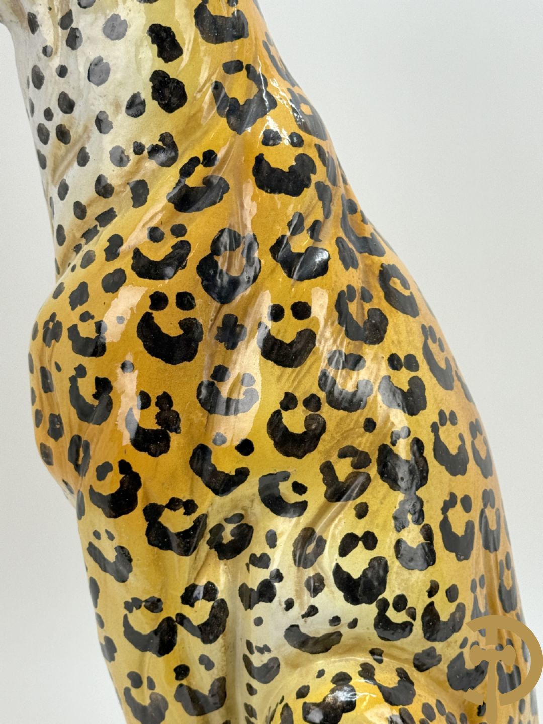 Italiaans gekleurd keramieken vintage luipaard, jaren 