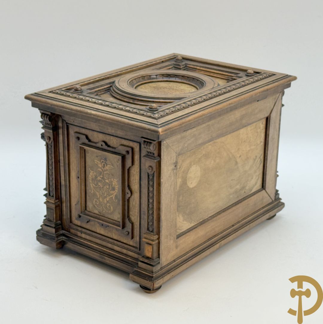 Houten gemarketteerd schatkistje