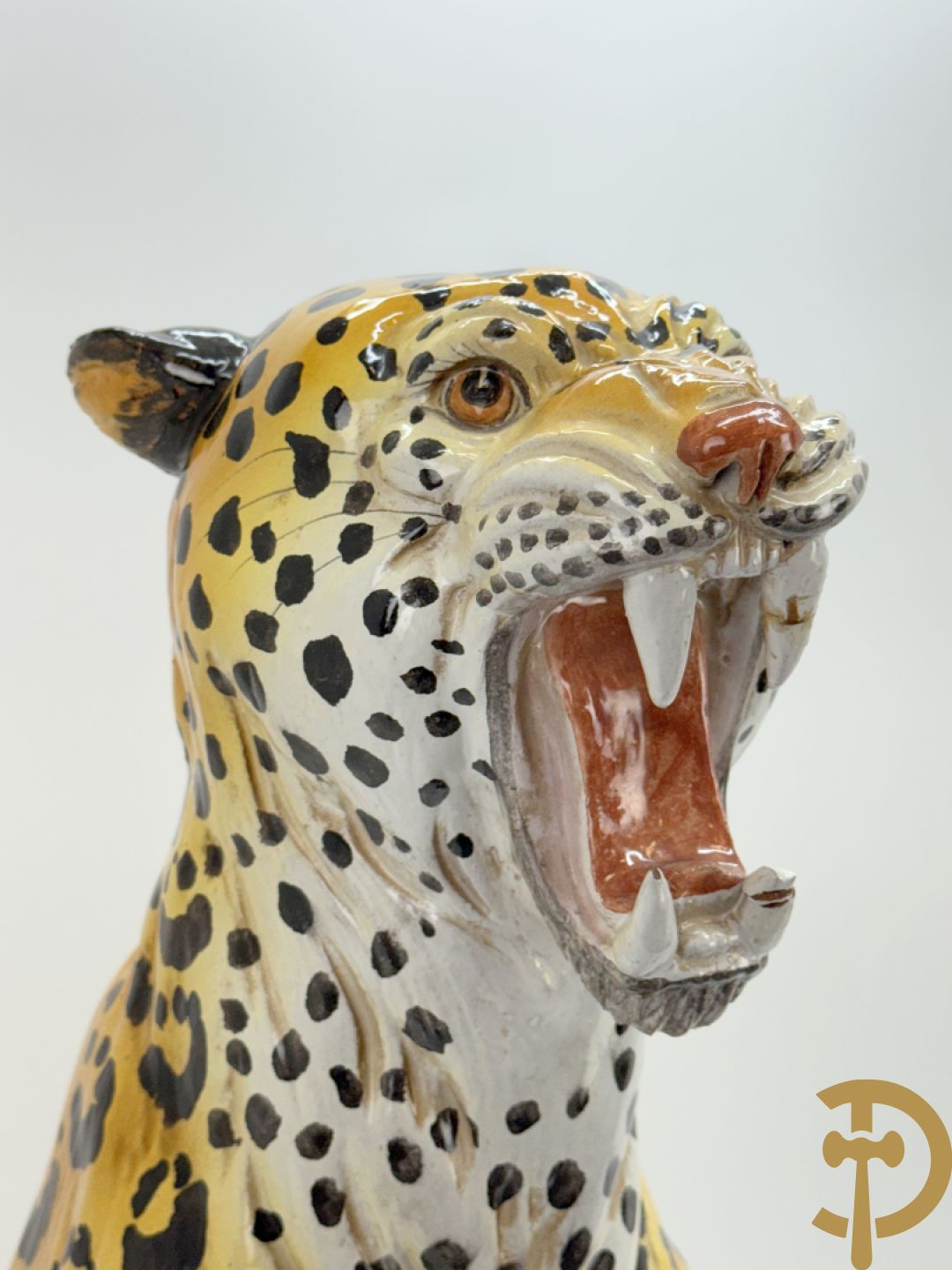 Italiaans gekleurd keramieken vintage luipaard, jaren 