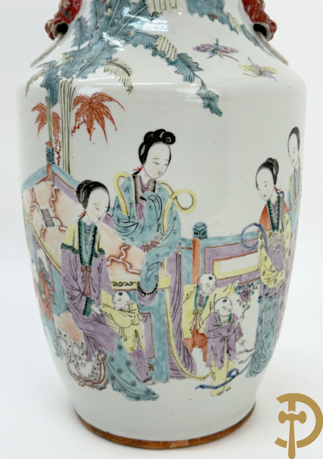 Chinese porseleinen vaas met decor van geisha