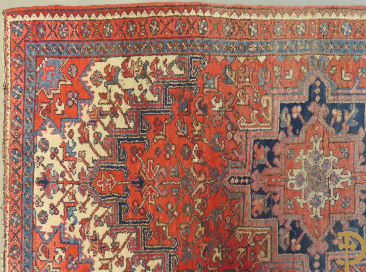 Oosters handgeknoopt tapijt met centraal decor Hamadan