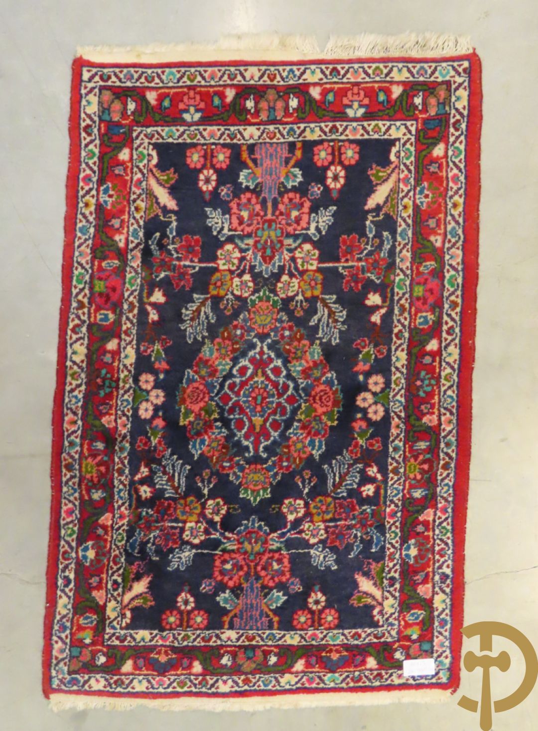 Vier Perzische kleine oosterse handgeknoopte tapijten w.o. 1 Bidjar en 3 Hamadan