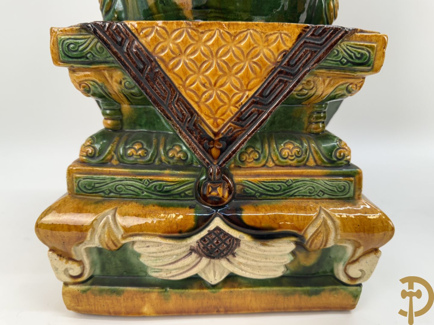 Paar Aziatische geglazuurde Aziatische fo-honden