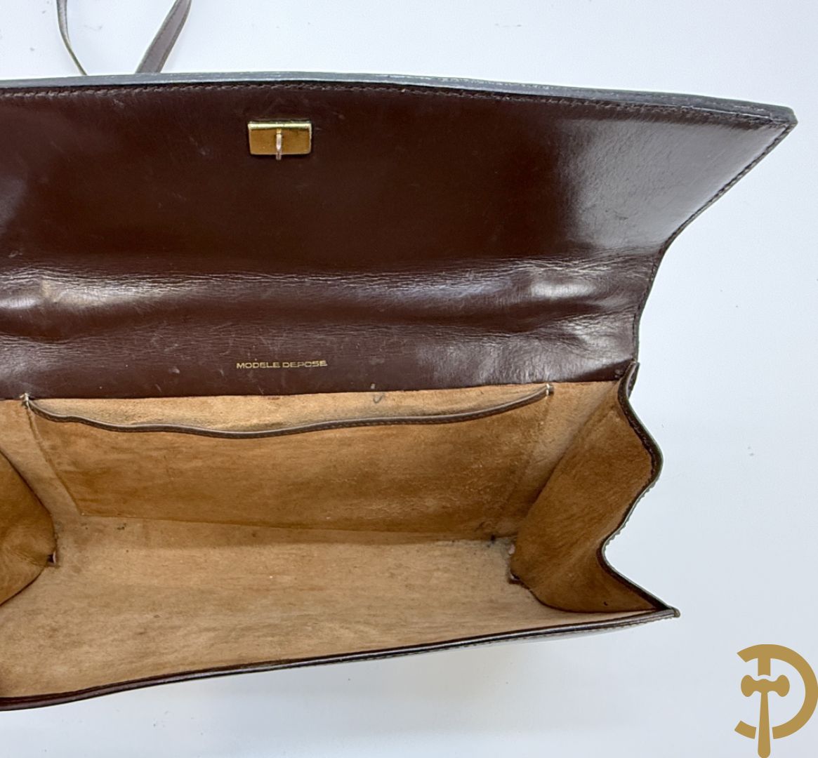 Twee vintage Delvaux handtassen (zwart en bruin) + geldbeugel + lege doosjes