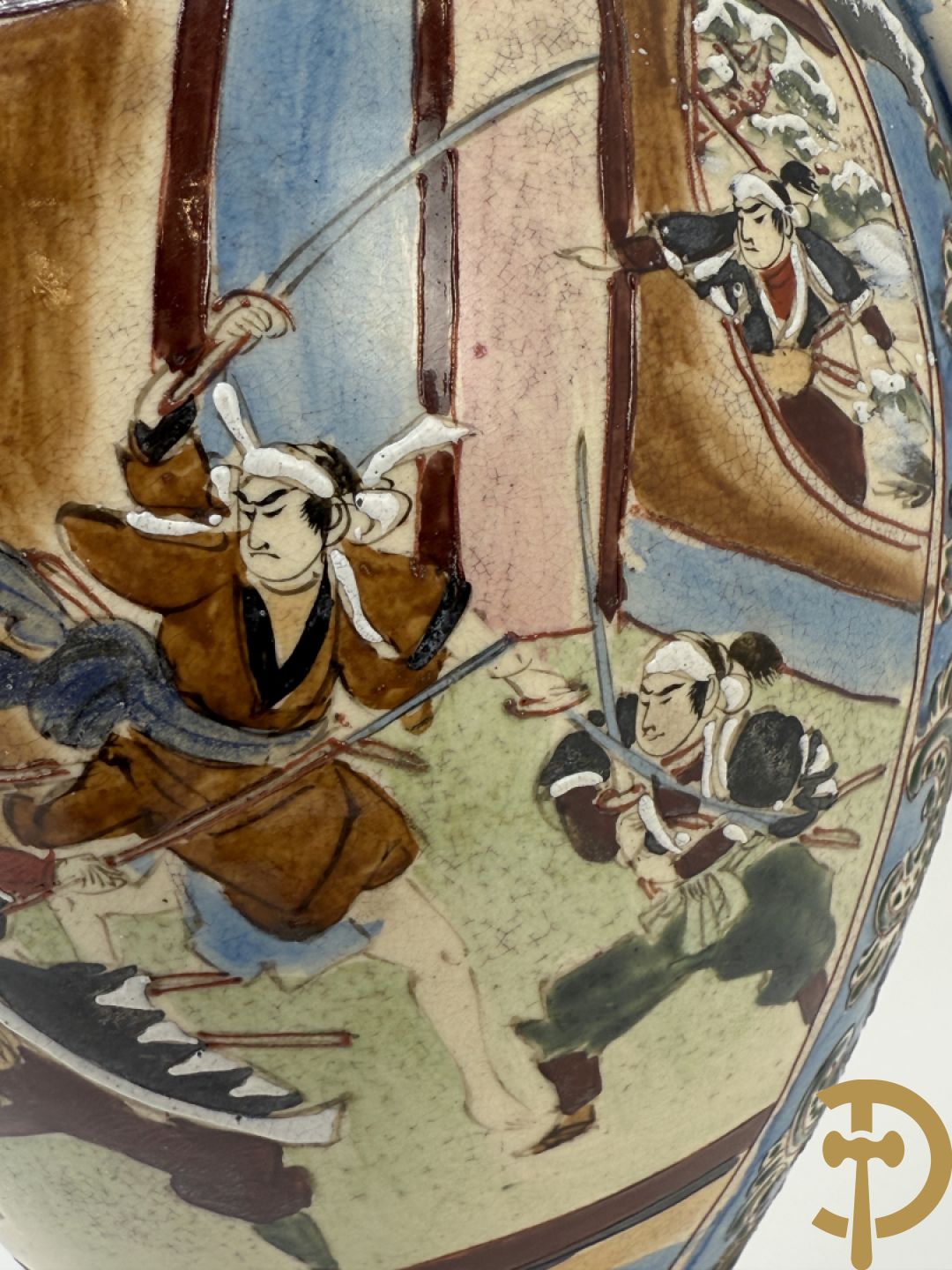 Paar Satsumat vazen met krijgertaferelen