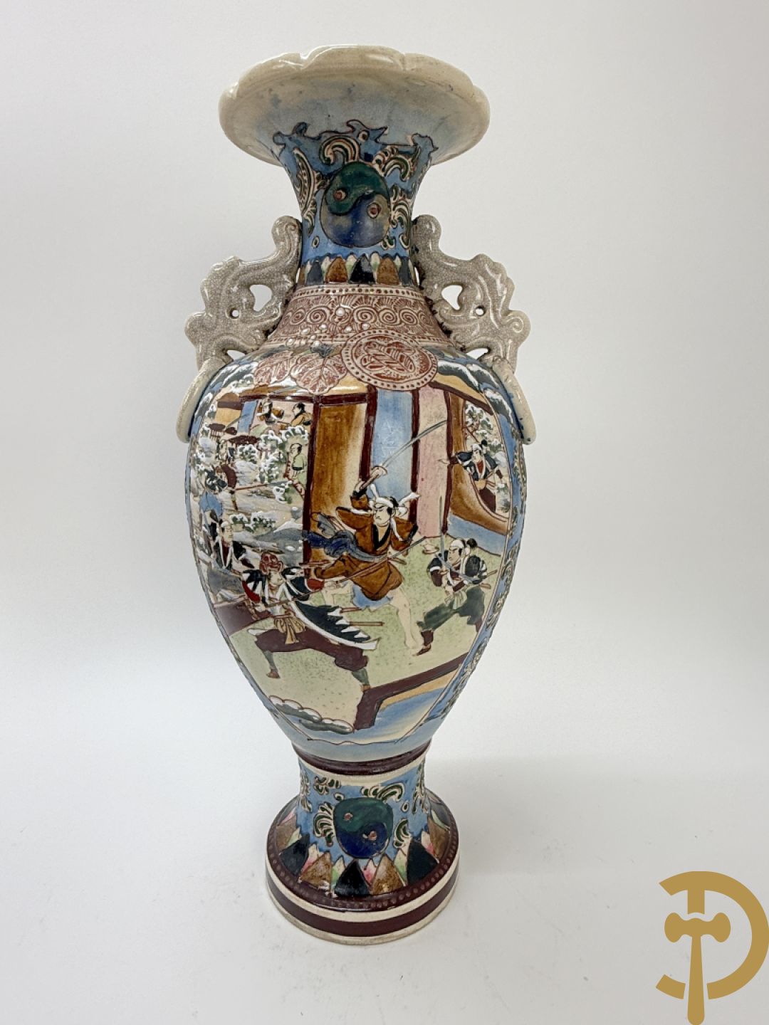 Paar Satsumat vazen met krijgertaferelen