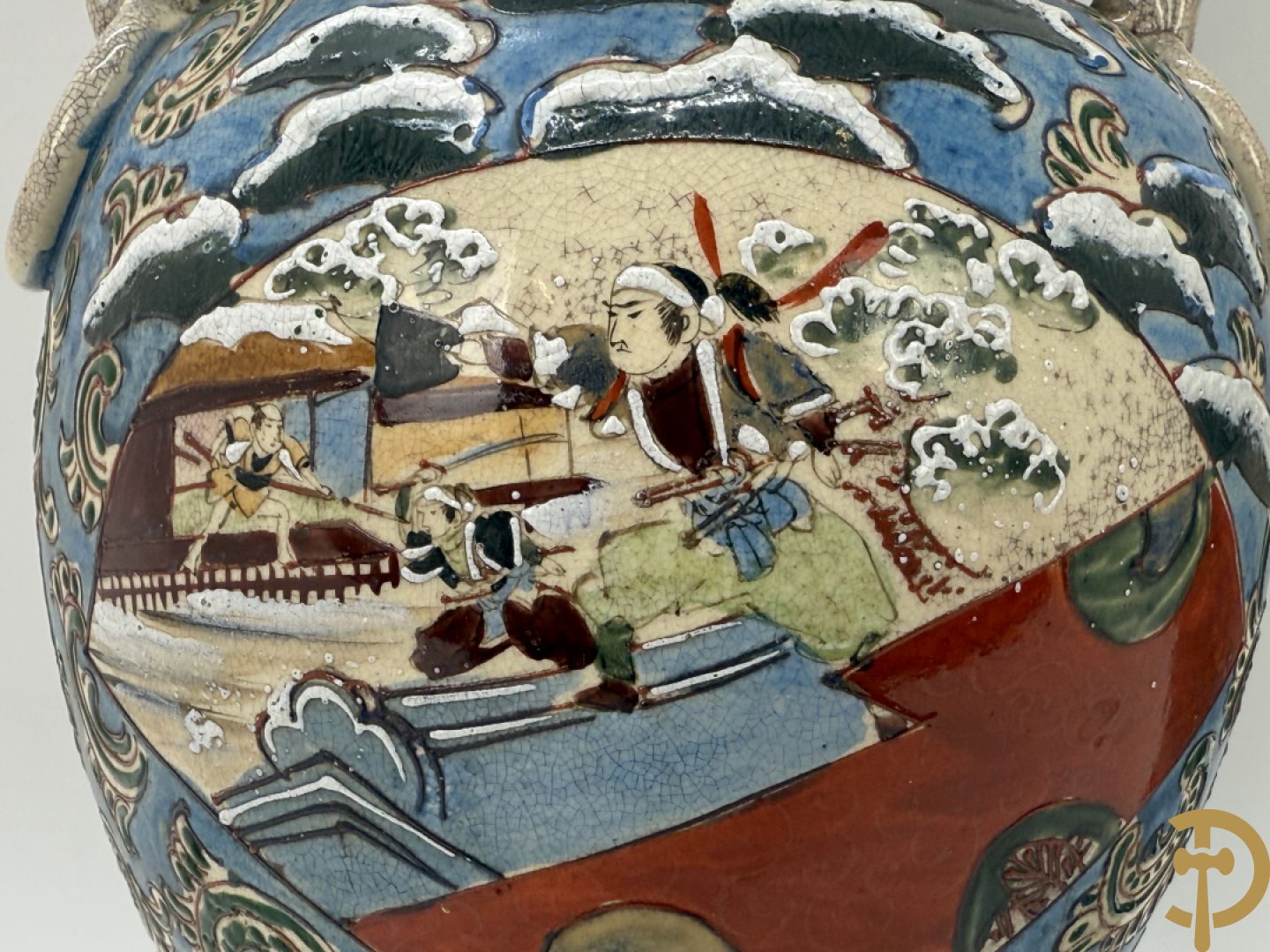 Paar Satsumat vazen met krijgertaferelen