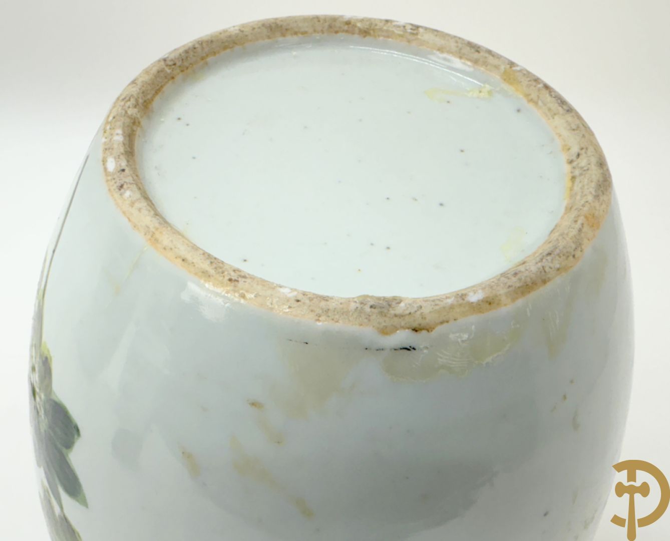 Chinese porseleinen dekselpotiche met vogel- en bloemendecor + Chinese porseleinen dekselkom met bloemen- en vogeldecor