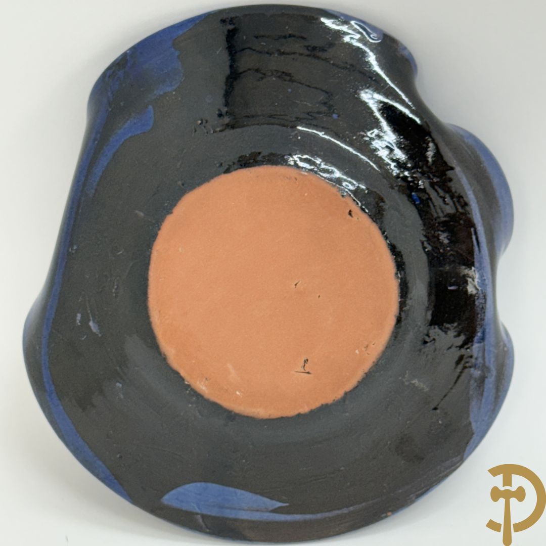 Vijf keramieken schaaltjes, expressionistische stijl, BUXO getekend