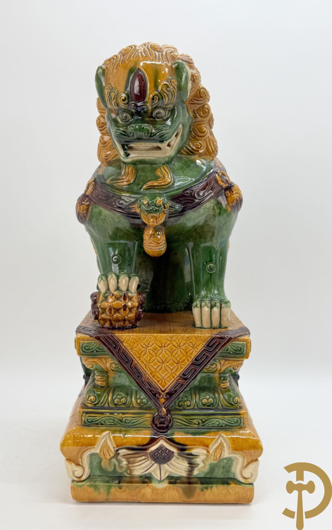 Paar Aziatische geglazuurde Aziatische fo-honden