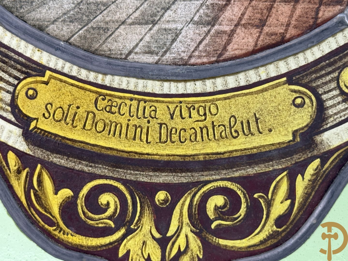 Twee loodramen met beschilderde taferelen 