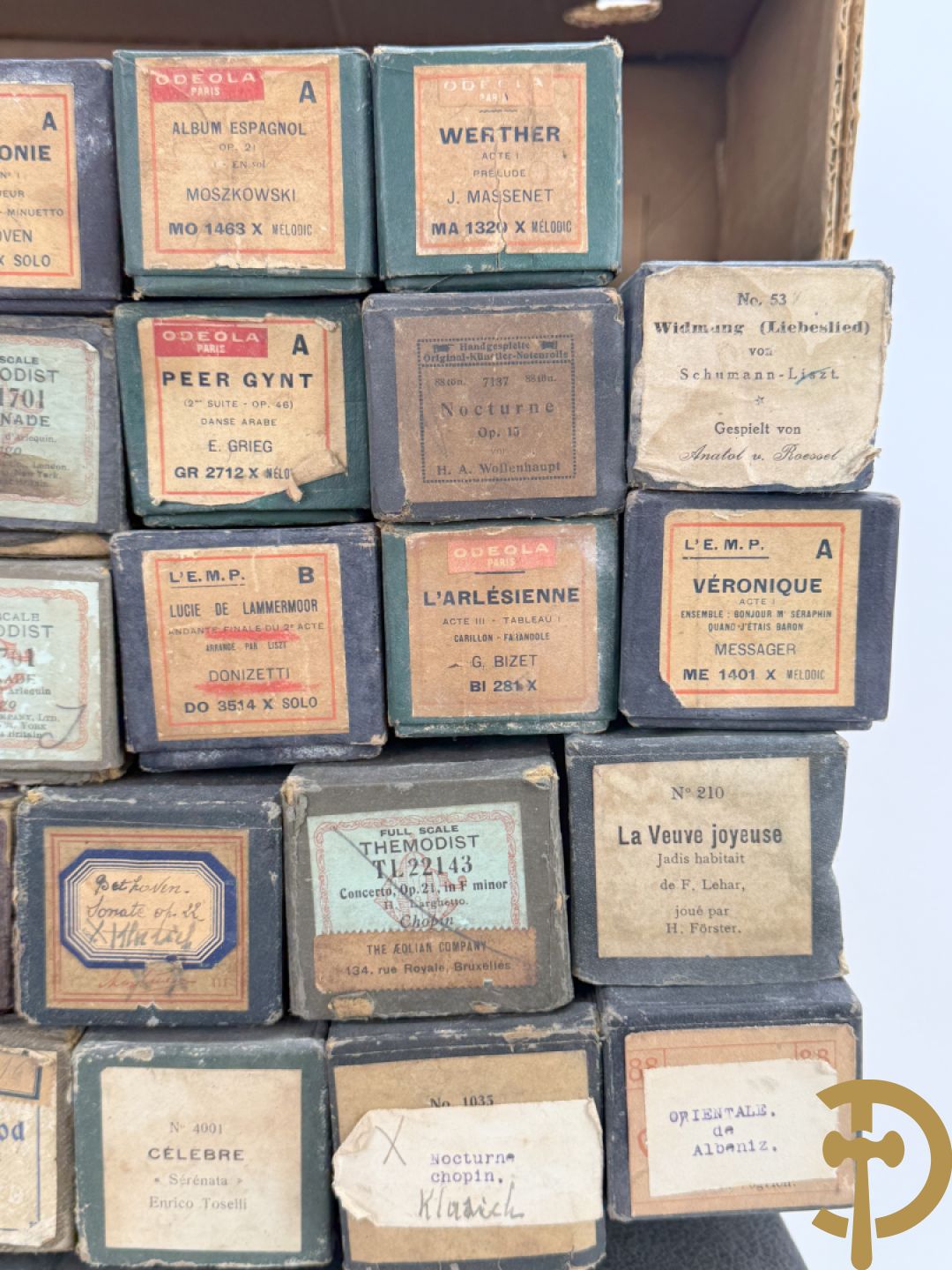 Pianolarollen in doos