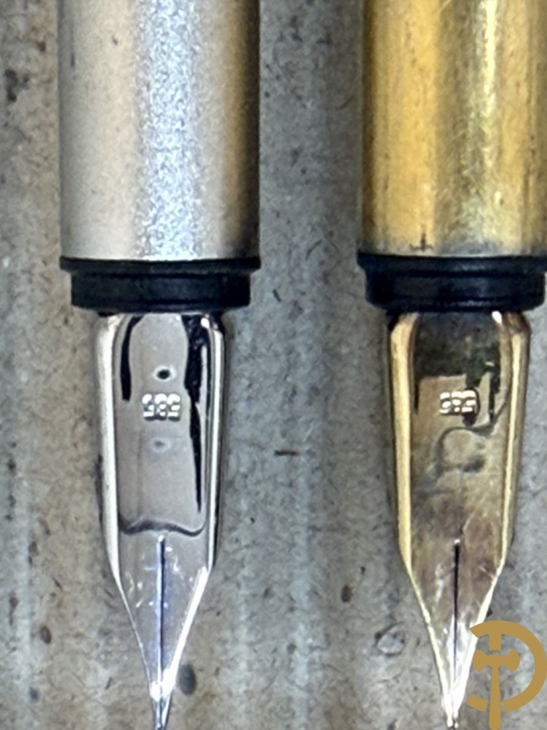 Vergulde en verzilverde vulpen Mont Blanc, met gemerkte pen