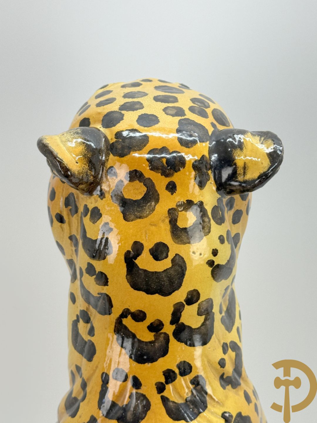 Italiaans gekleurd keramieken vintage luipaard, jaren 