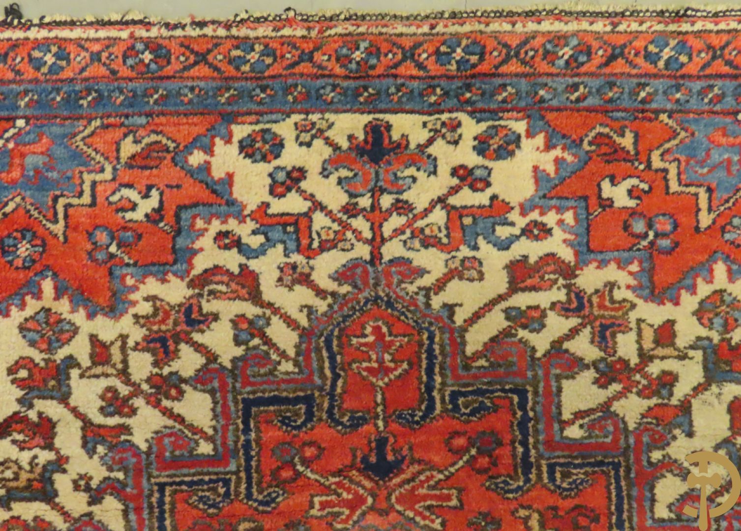 Oosters handgeknoopt tapijt met centraal decor Hamadan