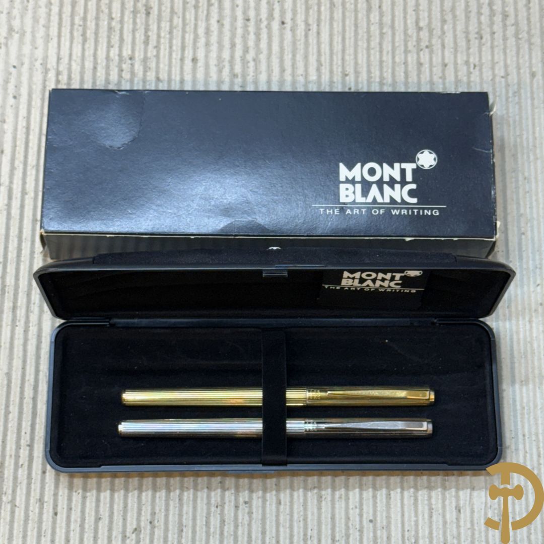 Vergulde en verzilverde vulpen Mont Blanc, met gemerkte pen