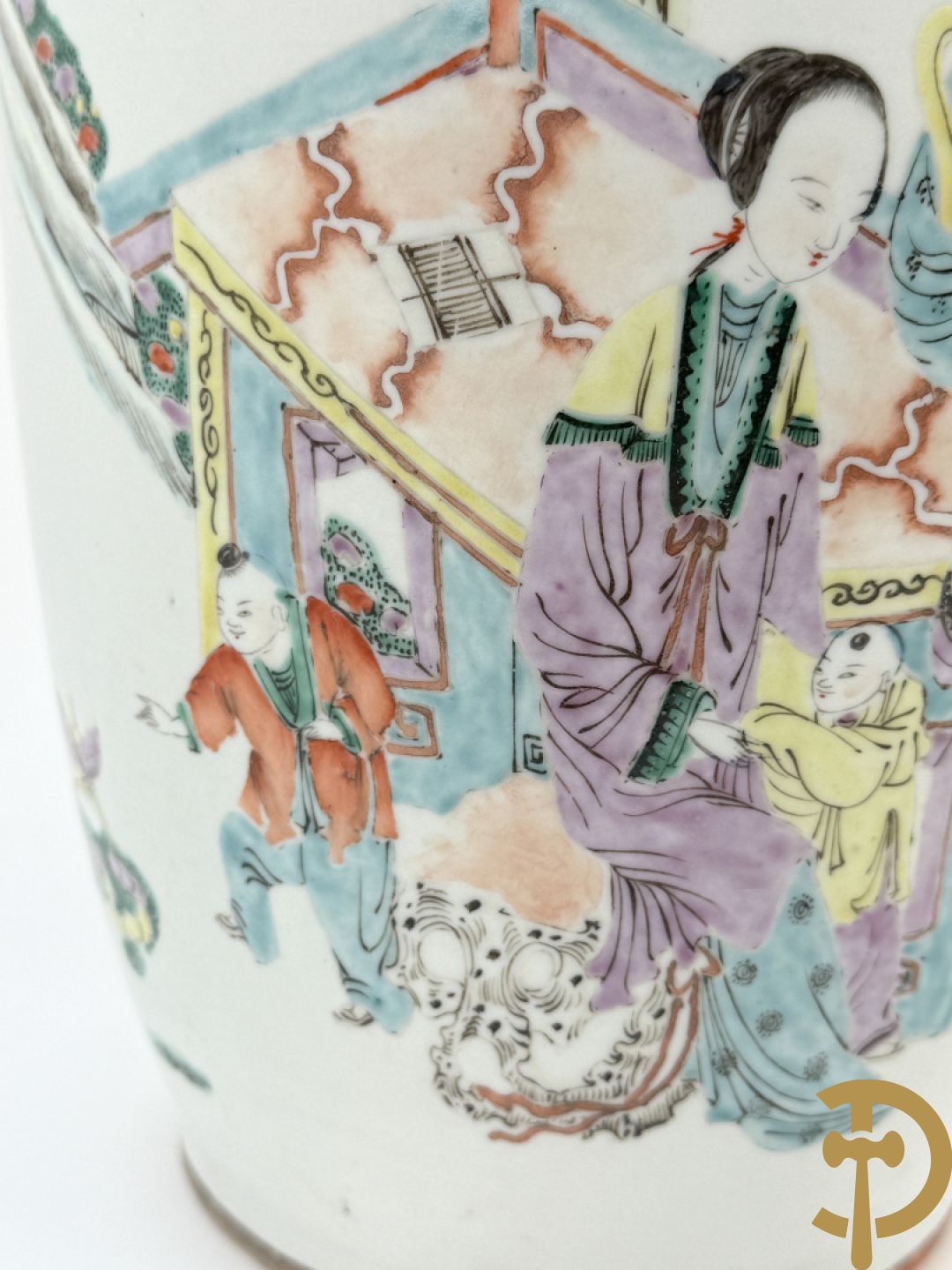 Chinese porseleinen vaas met decor van geisha