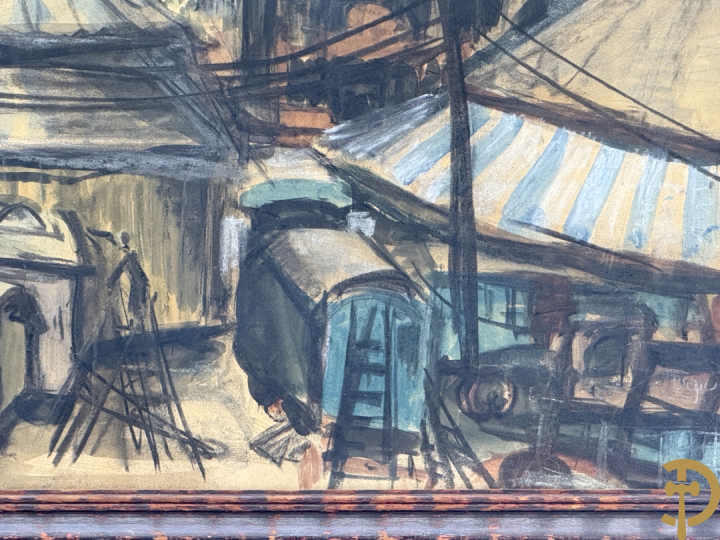 Onleesbaar getekend met monogram rechts boven Yper 9-8-29 