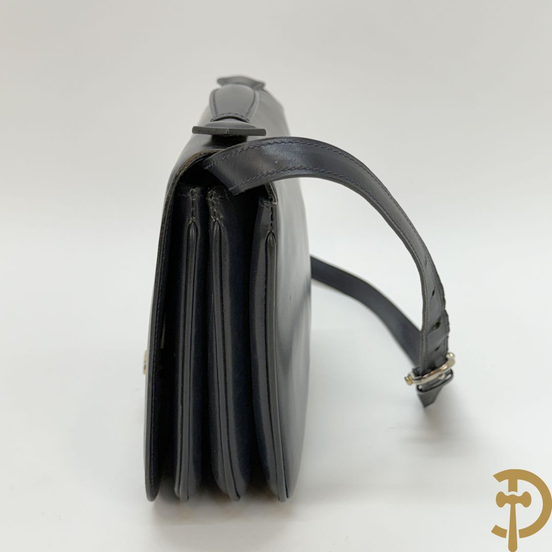 Blauw lederen vintage handtas van Celine