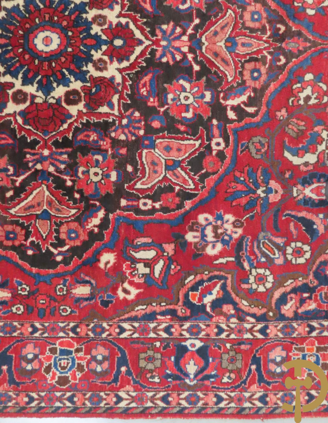 Oosters handgeknoopt tapijt met bloemenpatronen, Saman