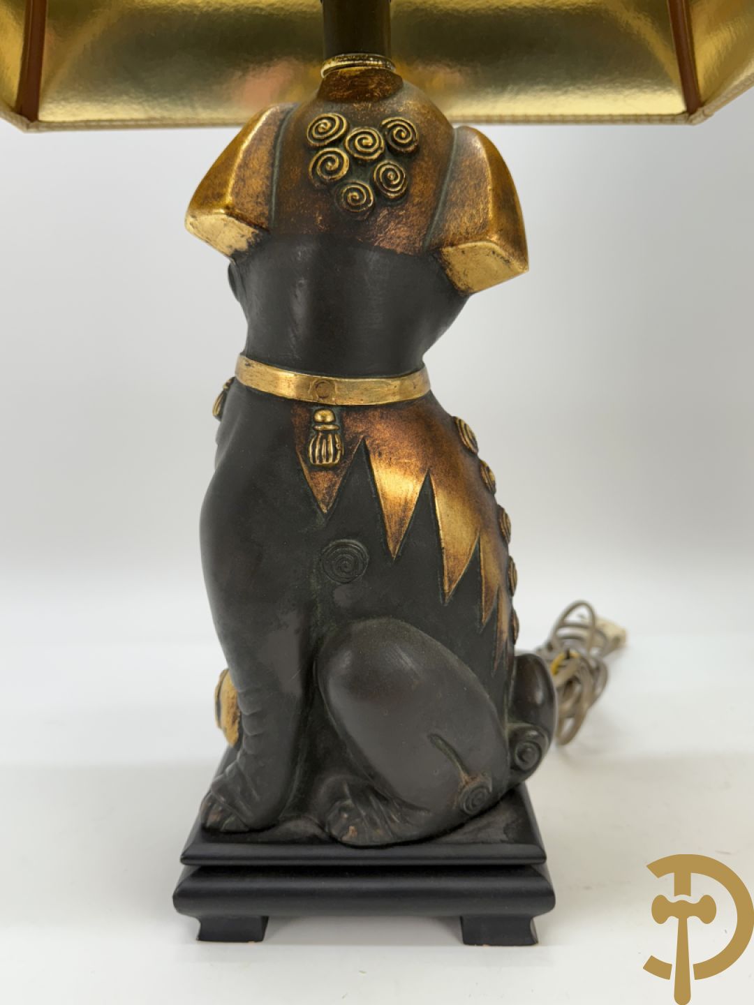 Paar fo-honden in keramiek gemonteerd als lampadaire