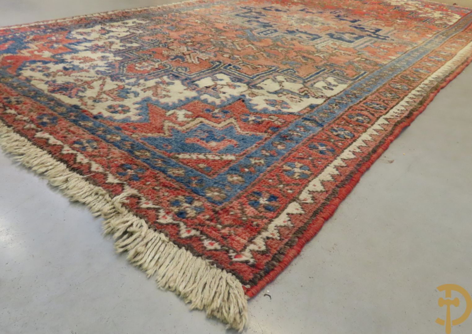 Oosters handgeknoopt tapijt met centraal decor Hamadan