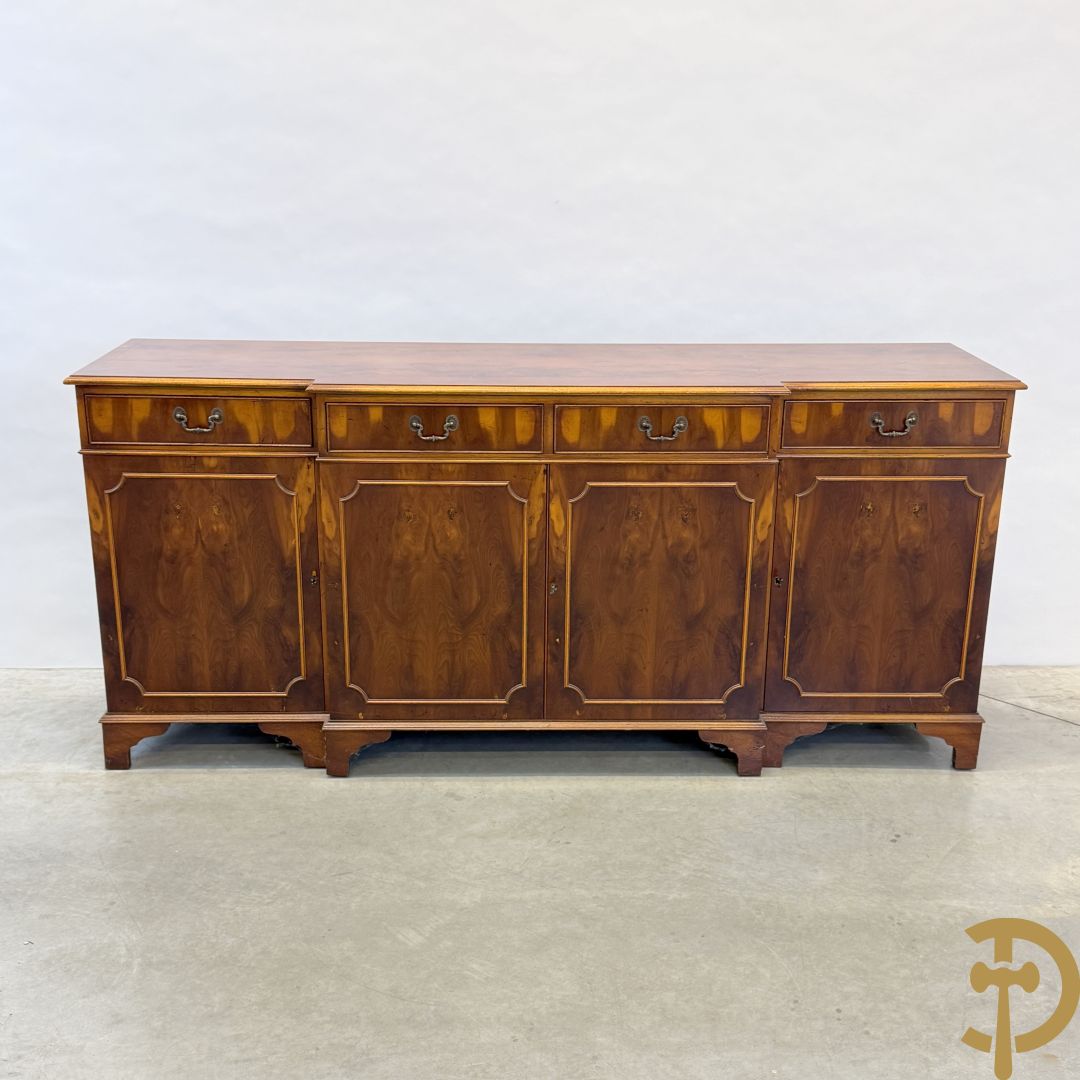 Notelaren vierdeursdressoir met 4 lades, Engelse stijl replica
