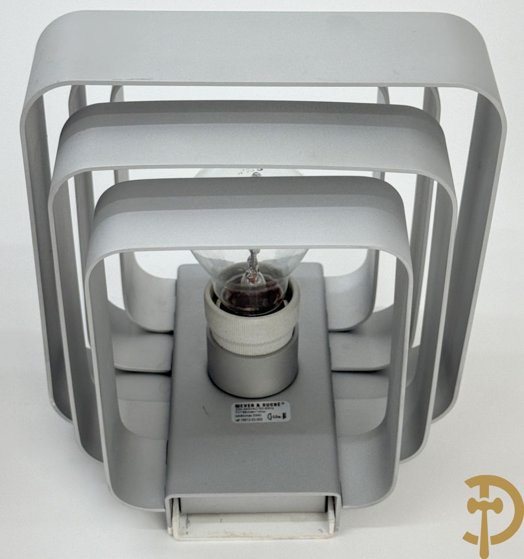 Paar wandlampen in zilverkleur naar Jules Wabbes, uitgegeven door Wever & Ducré